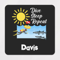 Dive Sleep Repeat Design - Small Square Clothing L