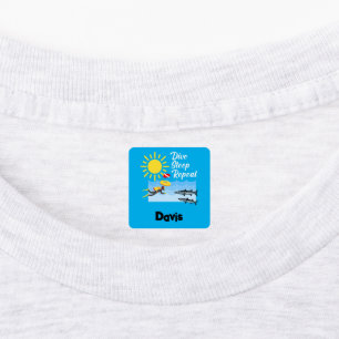 Dive Sleep Repeat Design - Small Square Clothing L