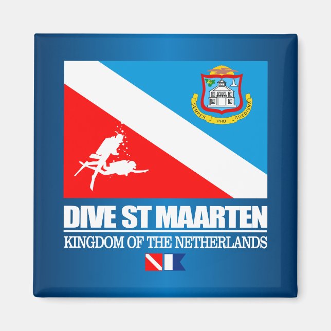 Dive St Maarten (sq) Magnet (Front)