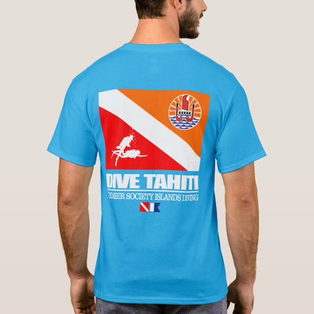 Dive Tahiti (sq) T-Shirt (Back)