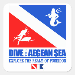 Dive The Aegean Sea Square Sticker