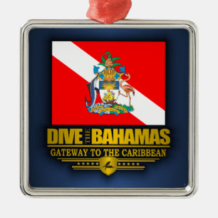 Dive the Bahamas 2 Metal Tree Decoration