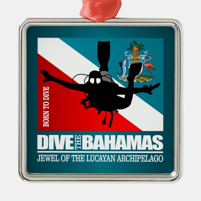 Dive The Bahamas DF2 Metal Tree Decoration (Front)