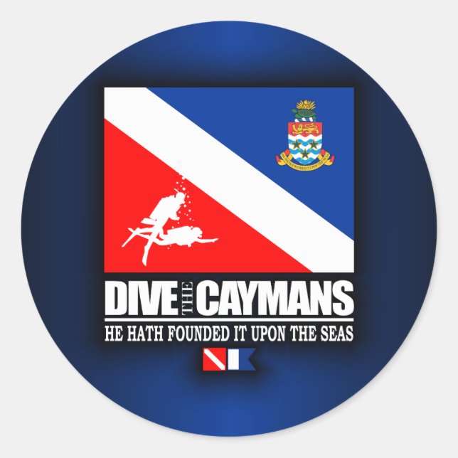 Dive The Caymans Classic Round Sticker (Front)