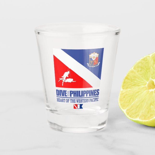 Dive the Philippines (sq) Shot Glass (Front)