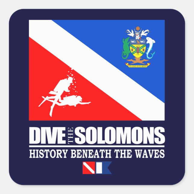 Dive the Solomons Square Sticker (Front)