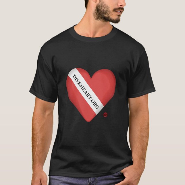 Diveheart Heart Men's T-Shirt (Front)