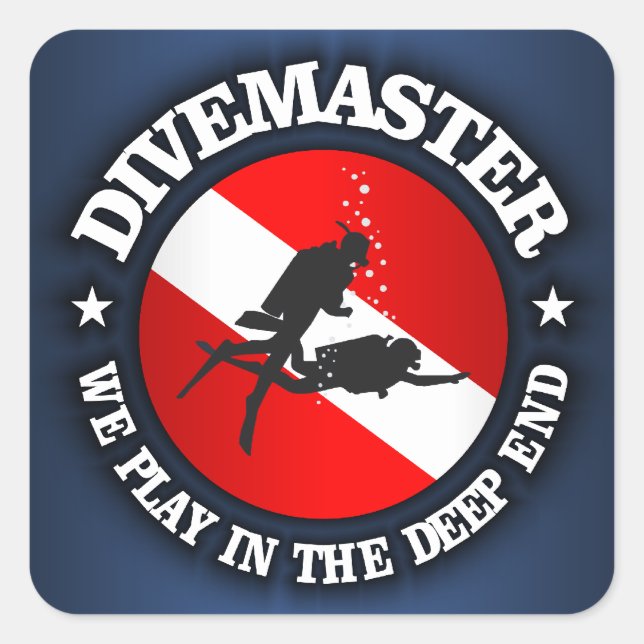 Divemaster (Deep End) Square Sticker (Front)