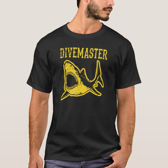 Divemaster Scuba Diving Instructor Dive Flag Style T-Shirt (Front)