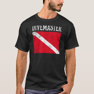 Divemaster Scuba Diving Instructor Dive Flag Style T-Shirt