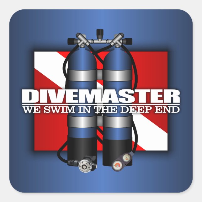 Divemaster (Scuba Tanks) Square Sticker (Front)