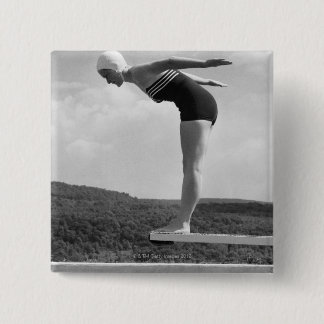 Diver 15 Cm Square Badge