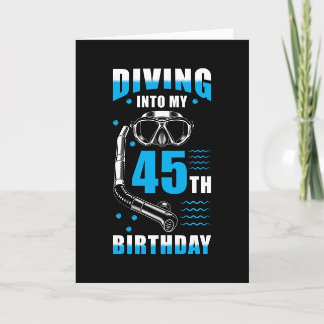 Diver 45th Birthday Gift Card (Front)