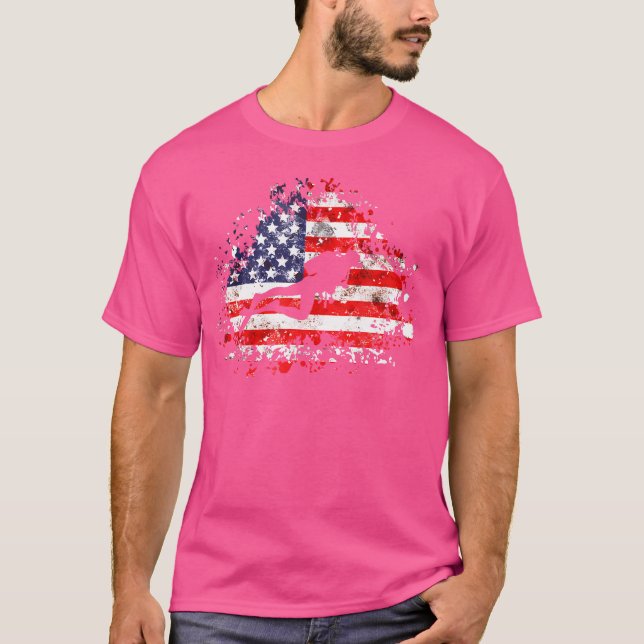 Diver American Flag Scuba Diving Diver T-Shirt (Front)
