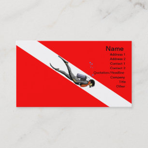 Diver And Dive Flag Business Card