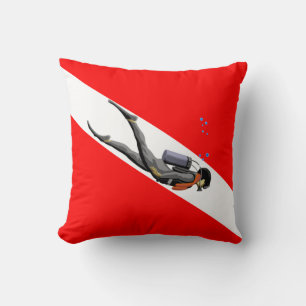 Diver And Dive Flag Cushion