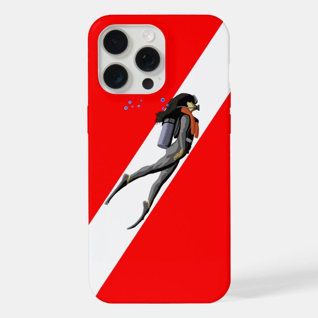 Diver And Dive Flag iPhone Case (Back)