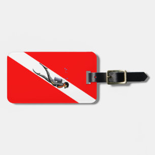 Diver And Dive Flag Luggage Tag
