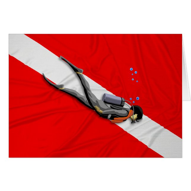 Diver And Wrinkled Dive Flag (Front Horizontal)