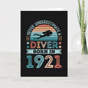 Diver born 1921 100th Birthday Diving Gift Dive Card