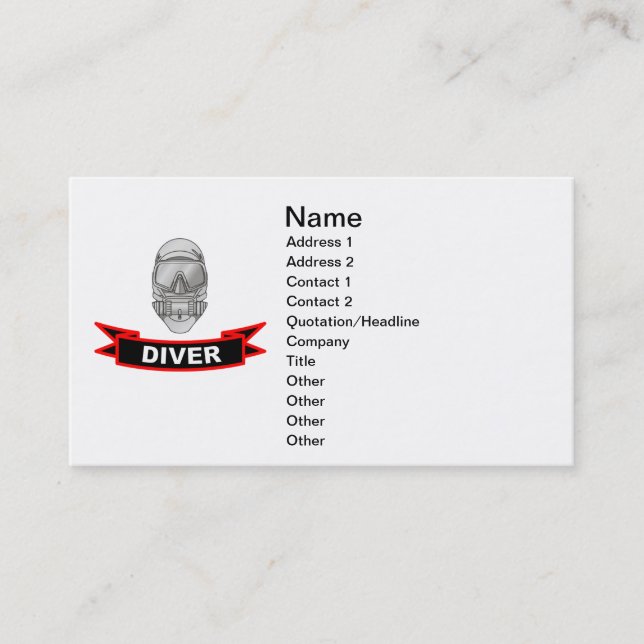 Diver Business Card (Front)