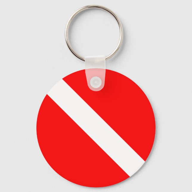 Diver Down Classic Flag SCUBA Key Ring (Front)