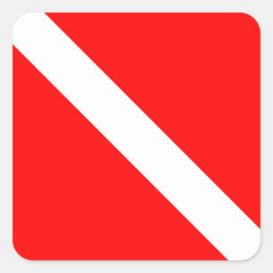 Diver Down Classic Flag Square Sticker