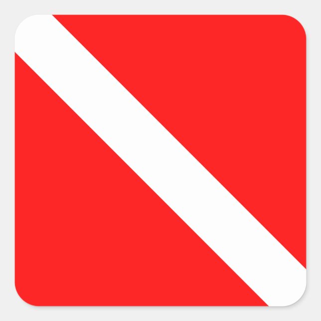 Diver Down Classic Flag Square Sticker (Front)