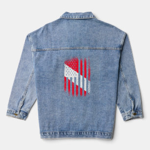 Diver Down Flag American Flag Patriot Scuba Diver Denim Jacket