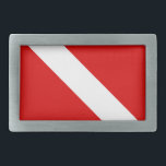 Diver Down Flag Belt Buckle<br><div class="desc">Diver Down Flag</div>