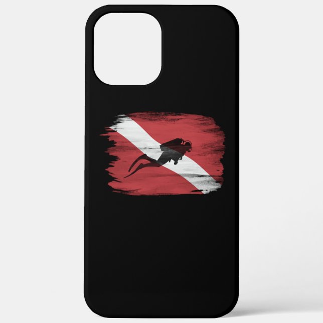 Diver Down flag brush stroke, Dive flag Case-Mate iPhone Case (Back)