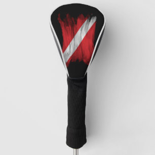 Diver Down flag brush stroke, Dive flag Golf Head Cover