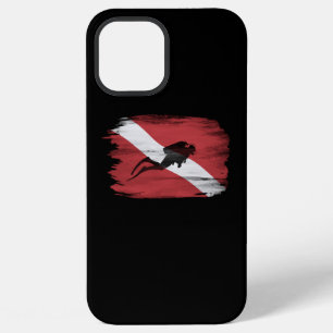 Diver Down flag brush stroke, Dive flag iPhone 12 Pro Max Case