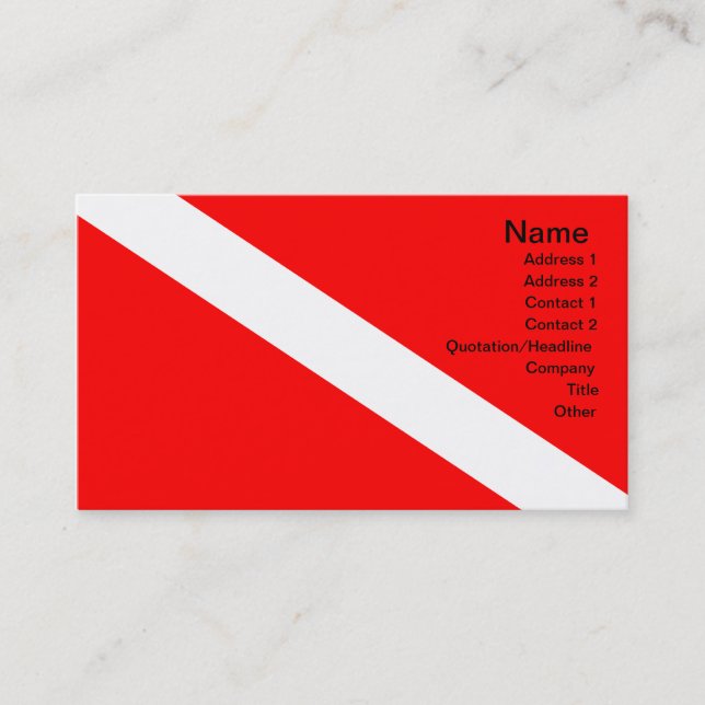 Diver Down Flag Business Card (Front)