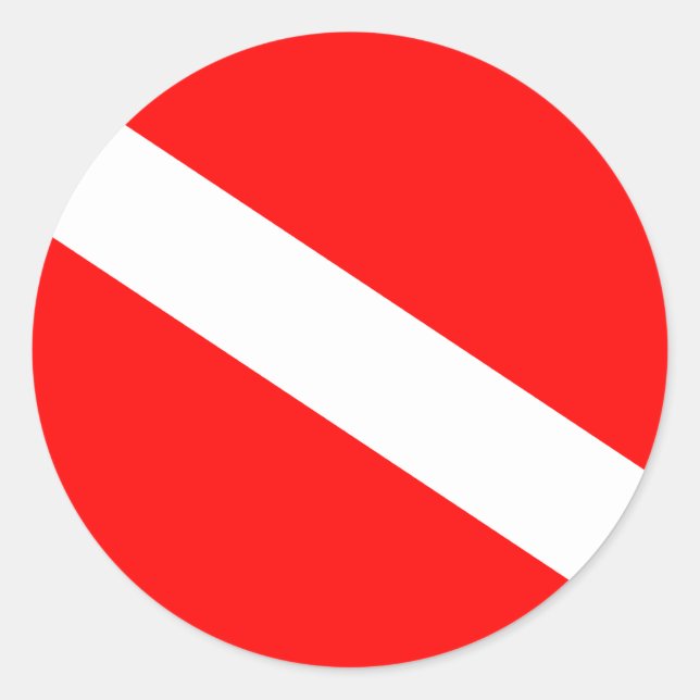 Diver Down Flag Classic Round Sticker (Front)
