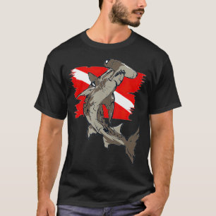 Diver Down Flag Hammerhead Shark Scuba Diving  T-Shirt