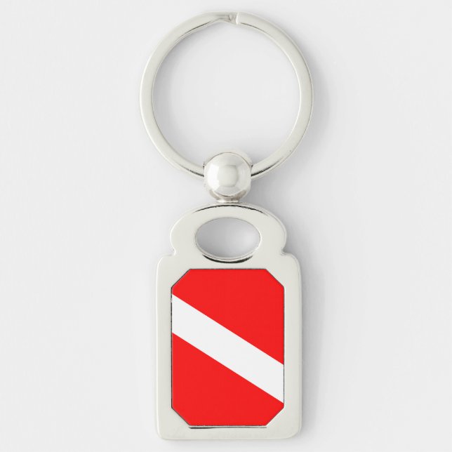 Diver Down Flag Key Ring (Front)