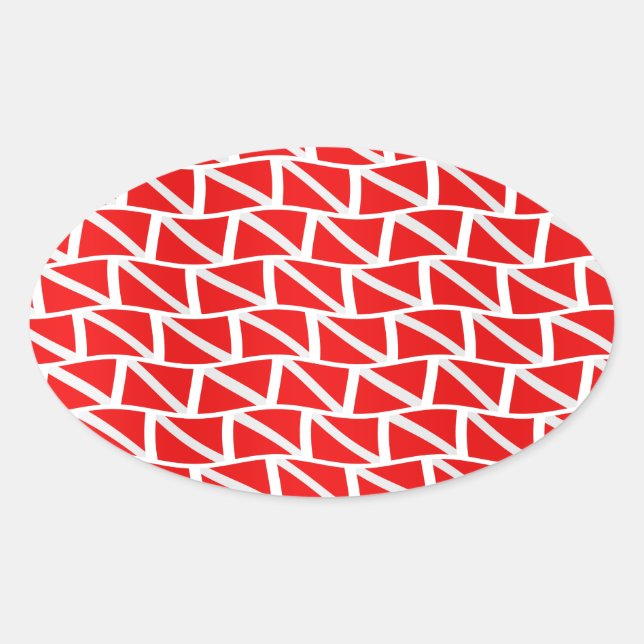 Diver down flag oval sticker (Front)