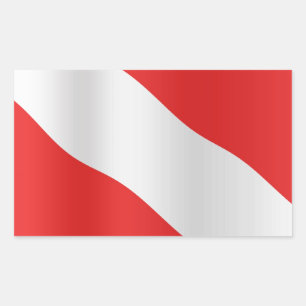 Diver down flag rectangular sticker