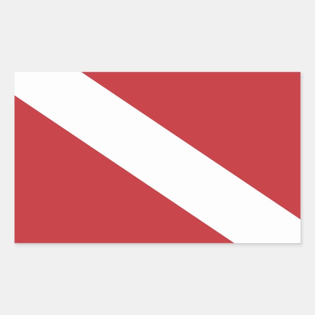 Diver Down Flag Rectangular Sticker (Front)