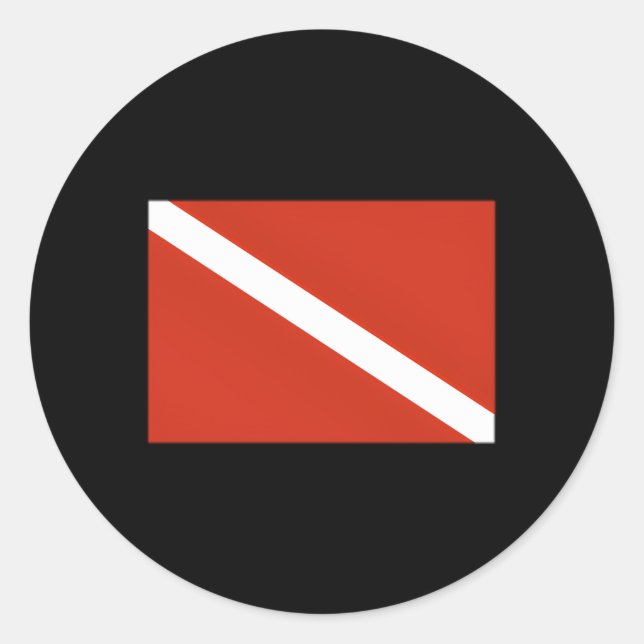 Diver Down Flag Scuba Diving Classic Round Sticker (Front)