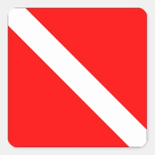Diver Down Flag Square Sticker