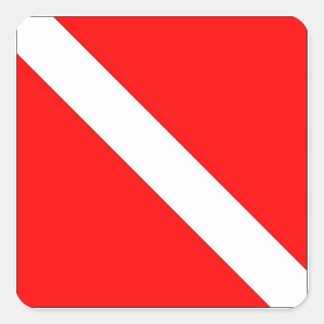 Diver Down Flag Square Sticker (Front)