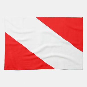Diver down flag tea towel