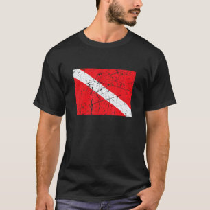 Diver Down Flag Vintage Scuba Diving Underwater Di T-Shirt