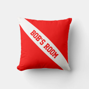 Diver Down Flag Your Text Cushion