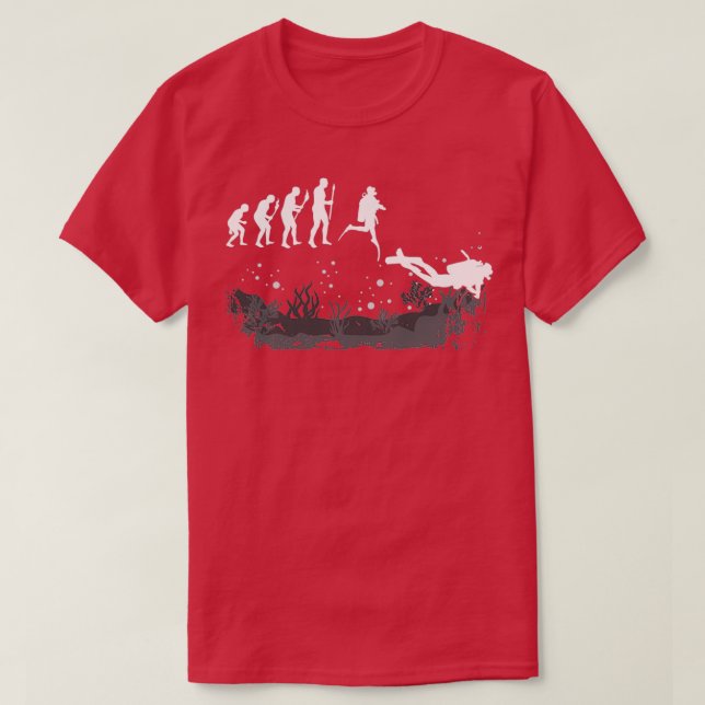 Diver Evolution Scuba Diving Diver T-Shirt (Design Front)