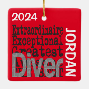 Diver Extraordinaire CUSTOM Ceramic Ornament