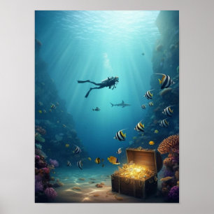 Diver finds a treasure  poster
