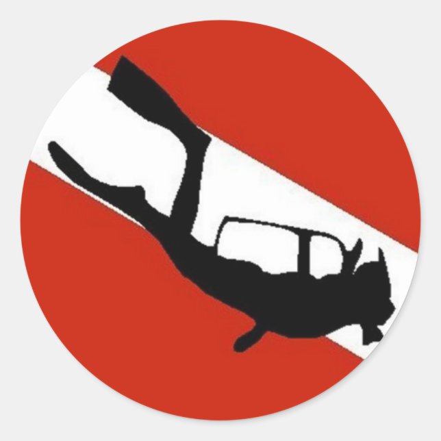 Diver Flag 2 Classic Round Sticker (Front)